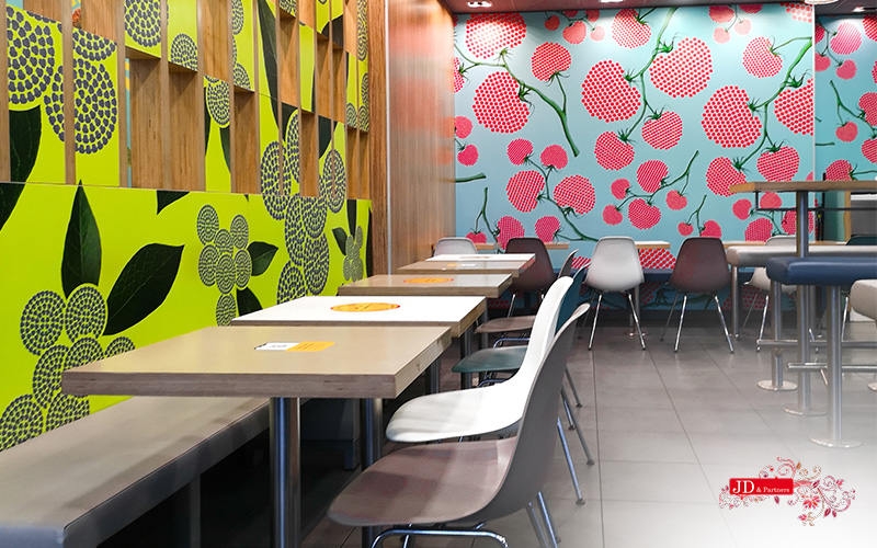 Acoustic panels at a restaurant