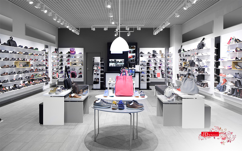 Interior of a shoe store