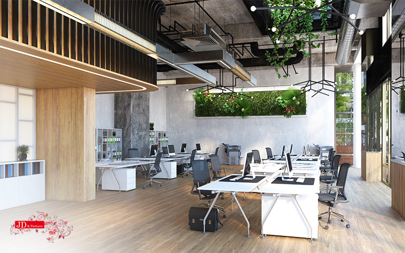 modern open concept office interior
